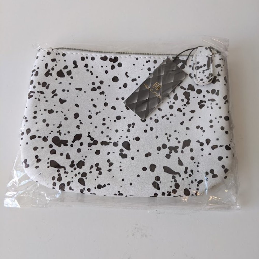 NWT Mollie Jacob Black and White Pouch